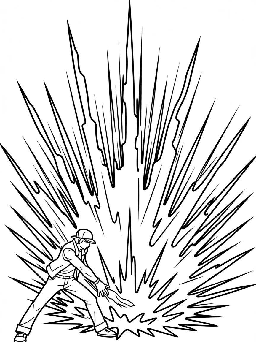 Terry Bogard performing Power Geyser with energy erupting