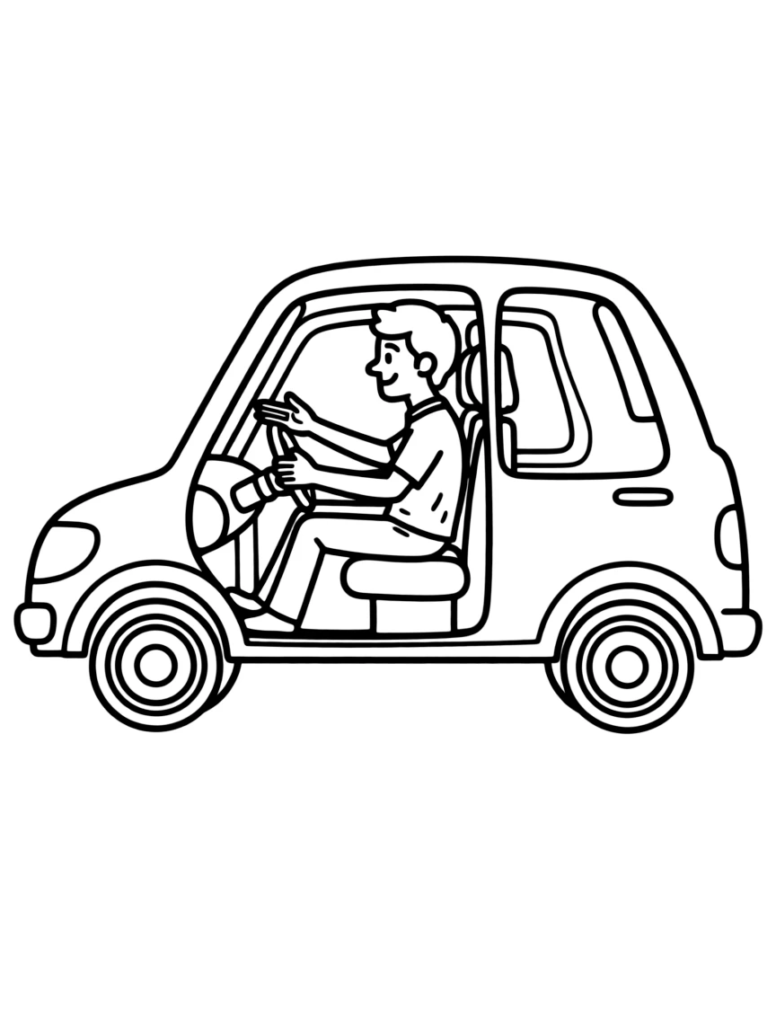A driving instructor teaching a teenager to drive