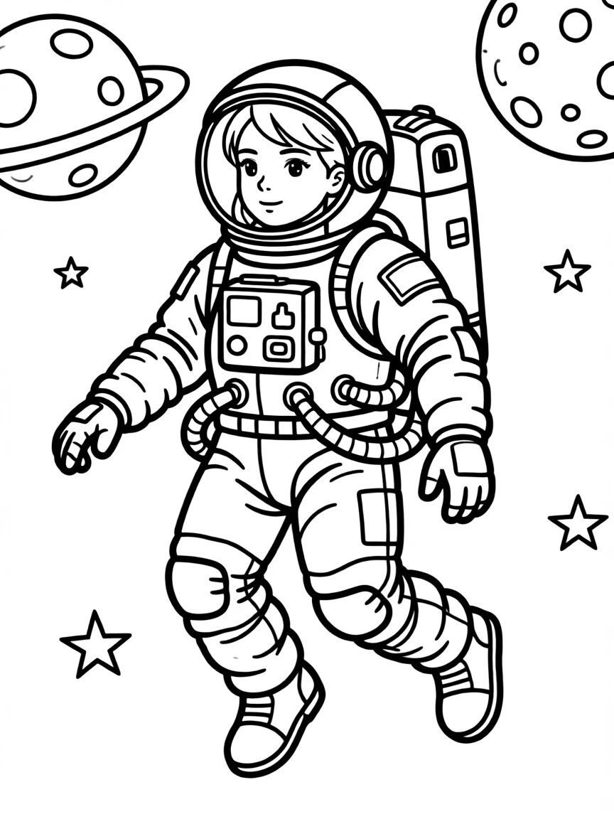 An astronaut in a spacesuit taking a space walk