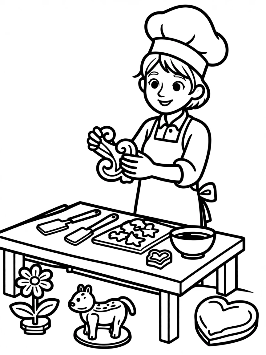 A chocolatier molding chocolate into artistic shapes