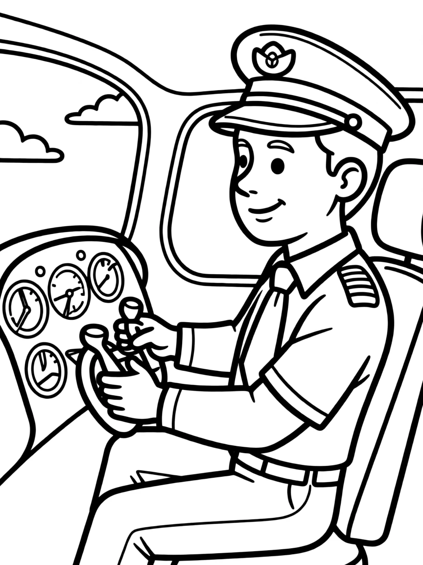 A pilot in the cockpit of an airplane