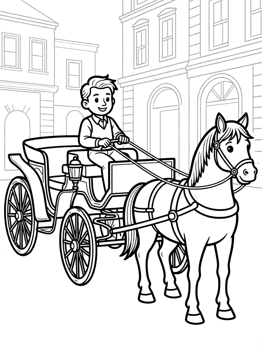 A horse-drawn carriage driver in a historic city