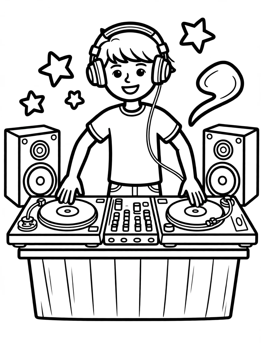 A disc jockey mixing music at a nightclub