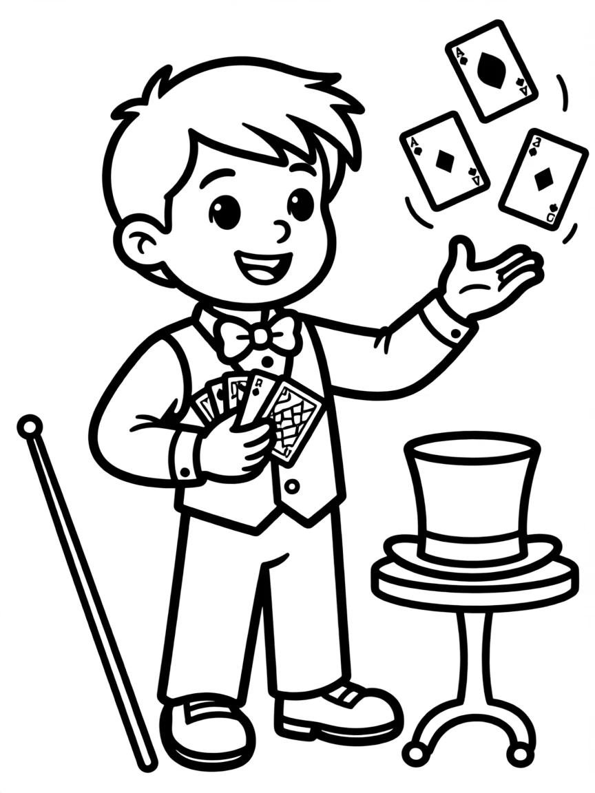 A magician performing a card trick