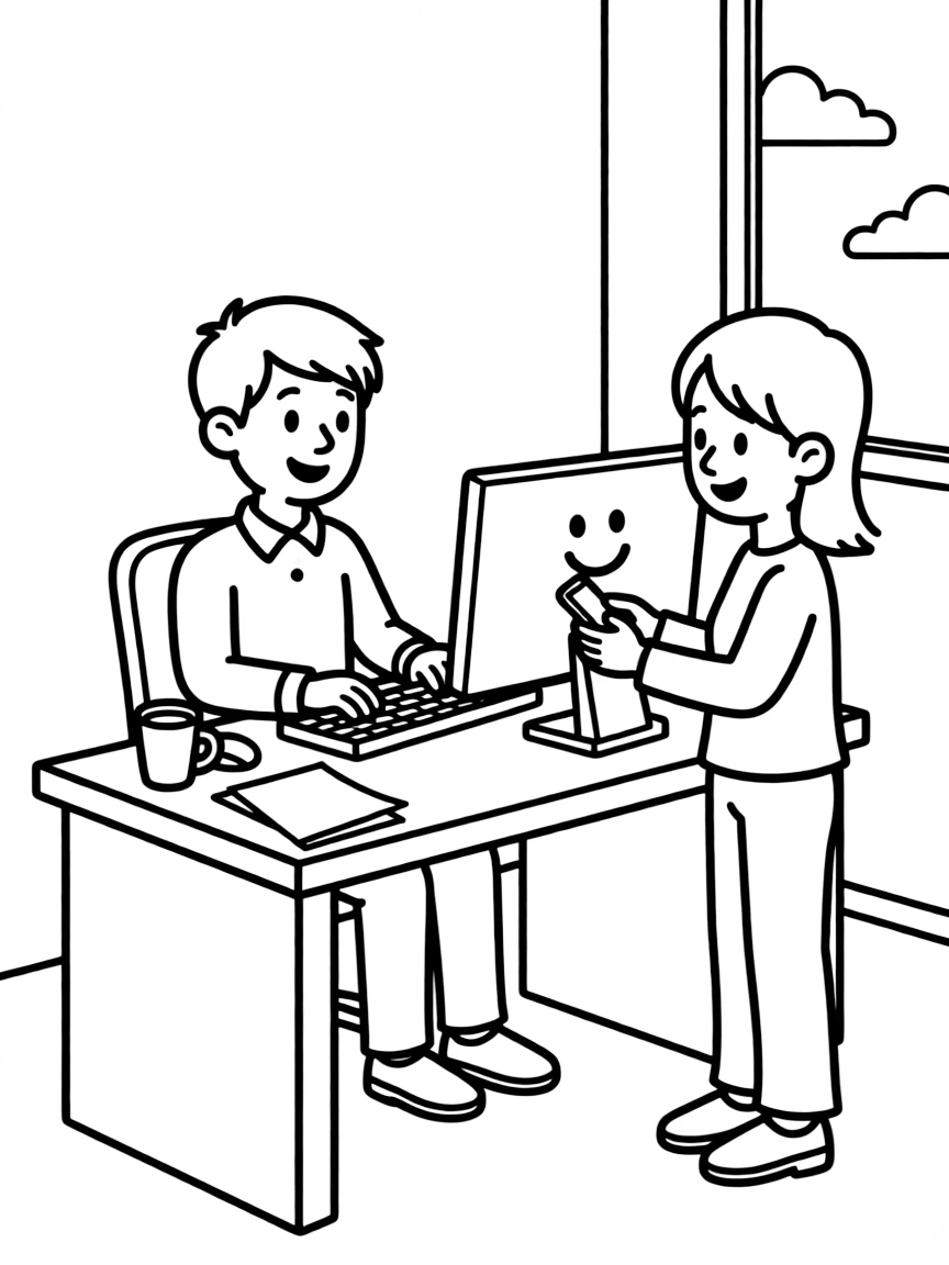 A tech support specialist helping a customer
