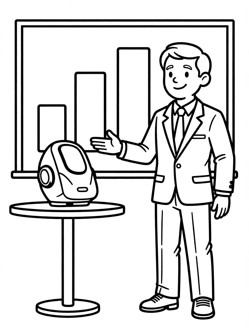 A tech company CEO presenting a new product