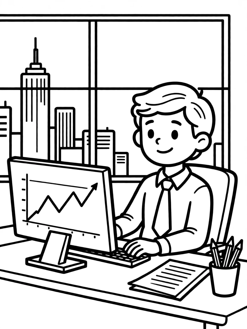 A stockbroker monitoring market trends