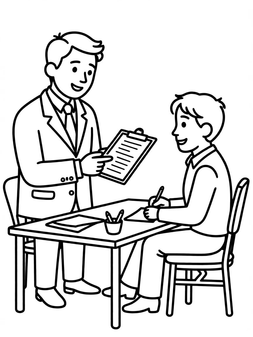 An insurance agent explaining policies to a client