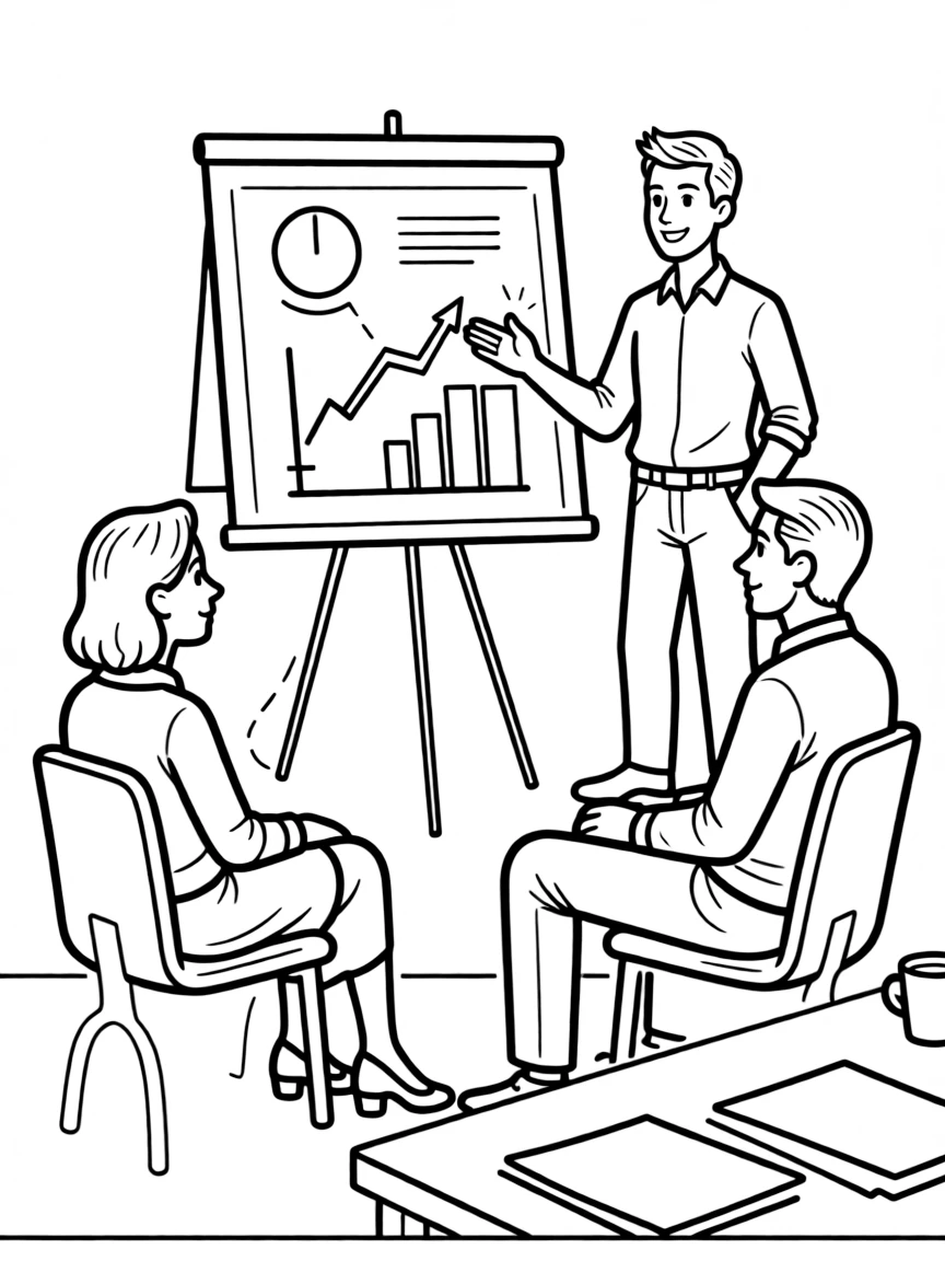An entrepreneur pitching an idea to investors