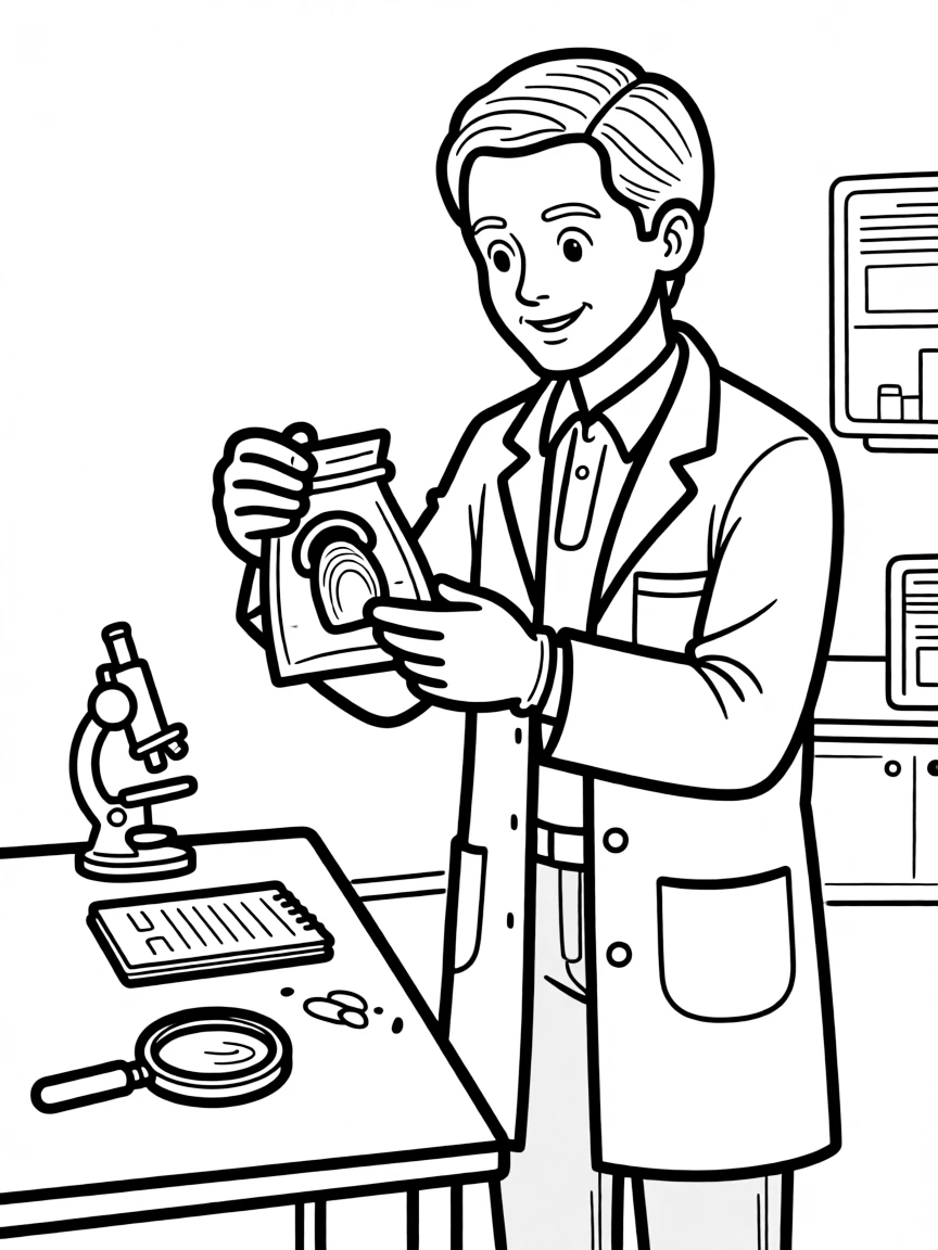 A forensic pathologist examining evidence