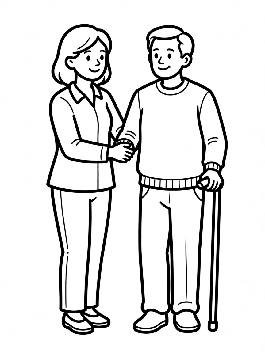 A geriatric specialist helping an elderly patient walk