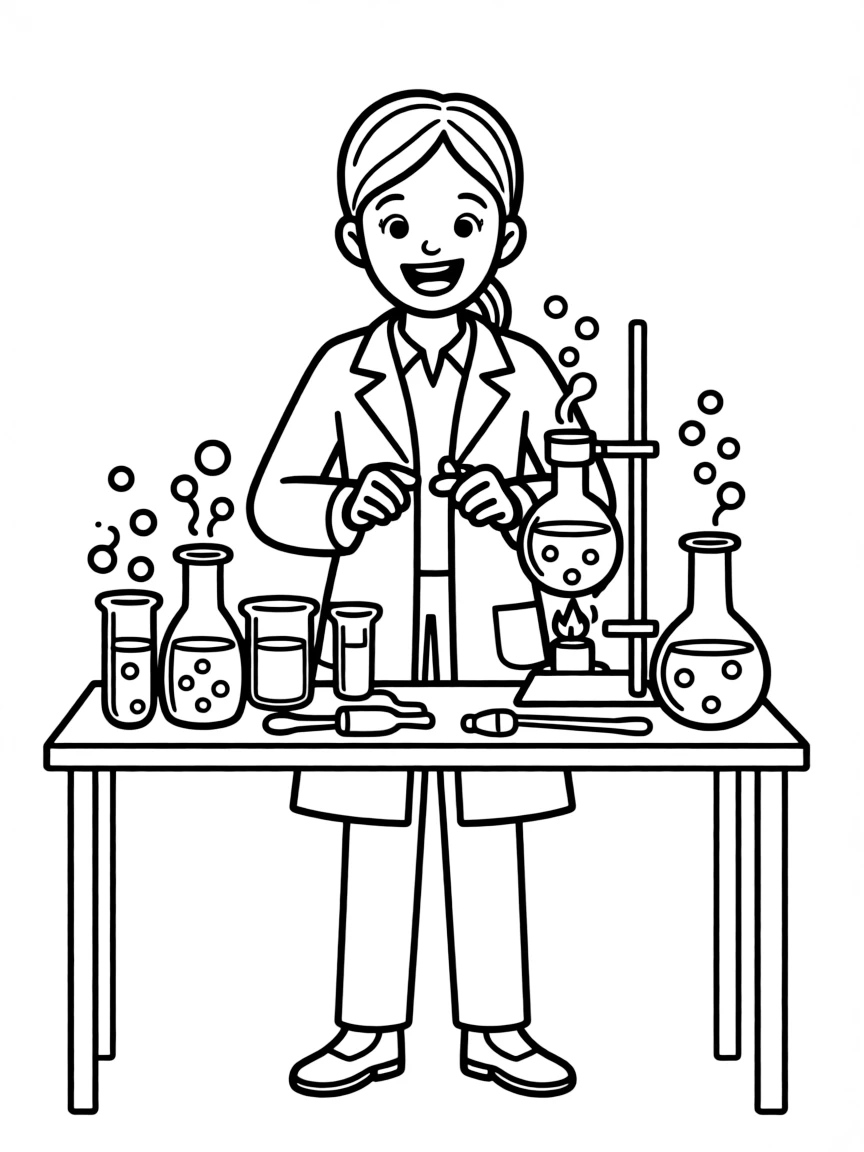 A chemistry teacher conducting a colorful experiment