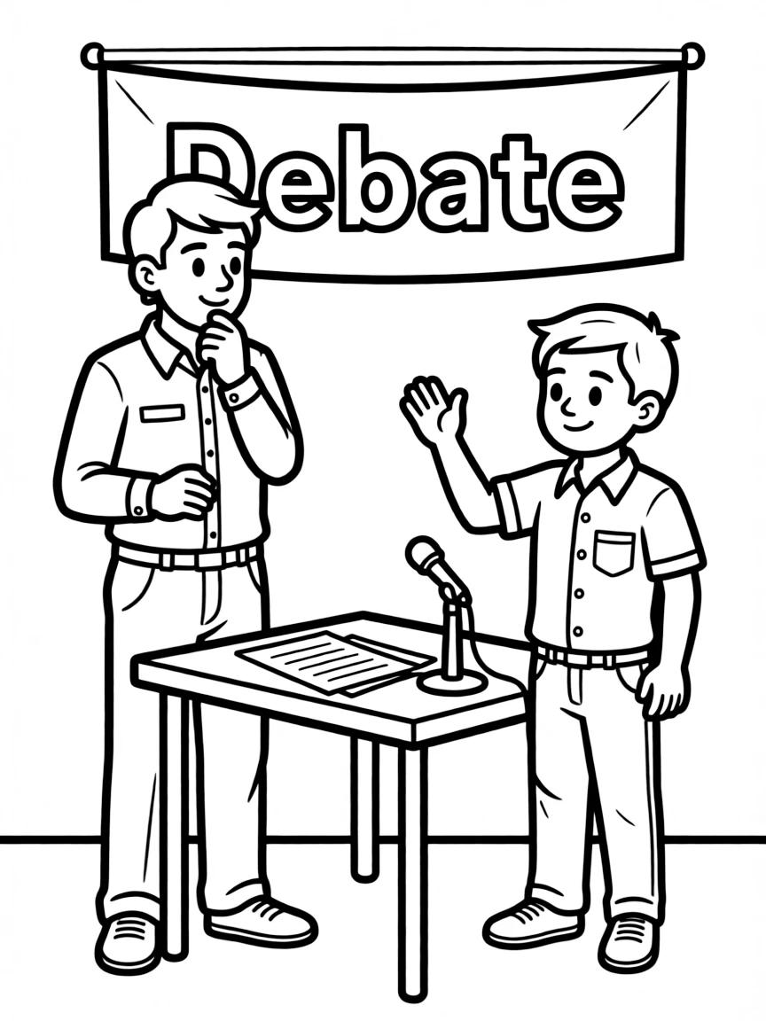 A debate coach judging a student debate