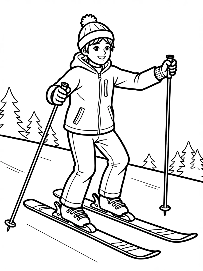 A ski instructor demonstrating proper form on a slope