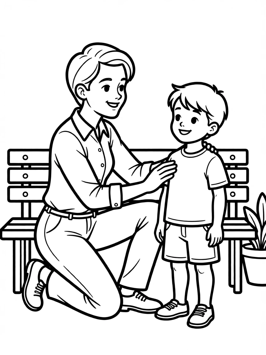 A child protective services worker helping a child