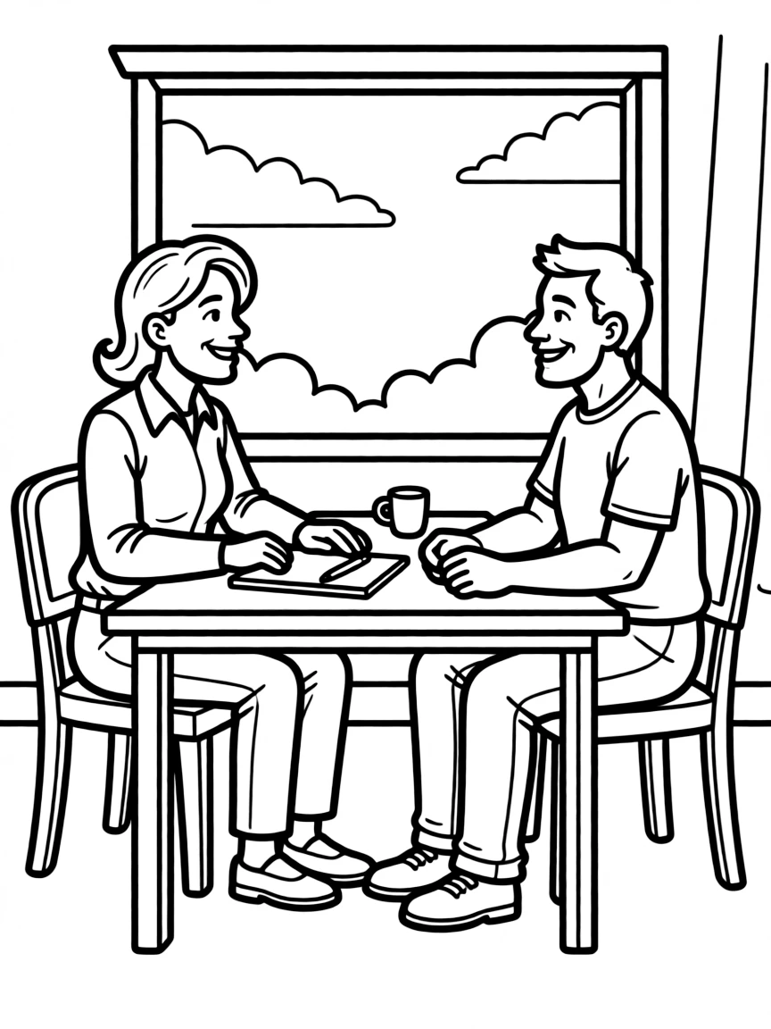A veterans affairs counselor meeting with a veteran
