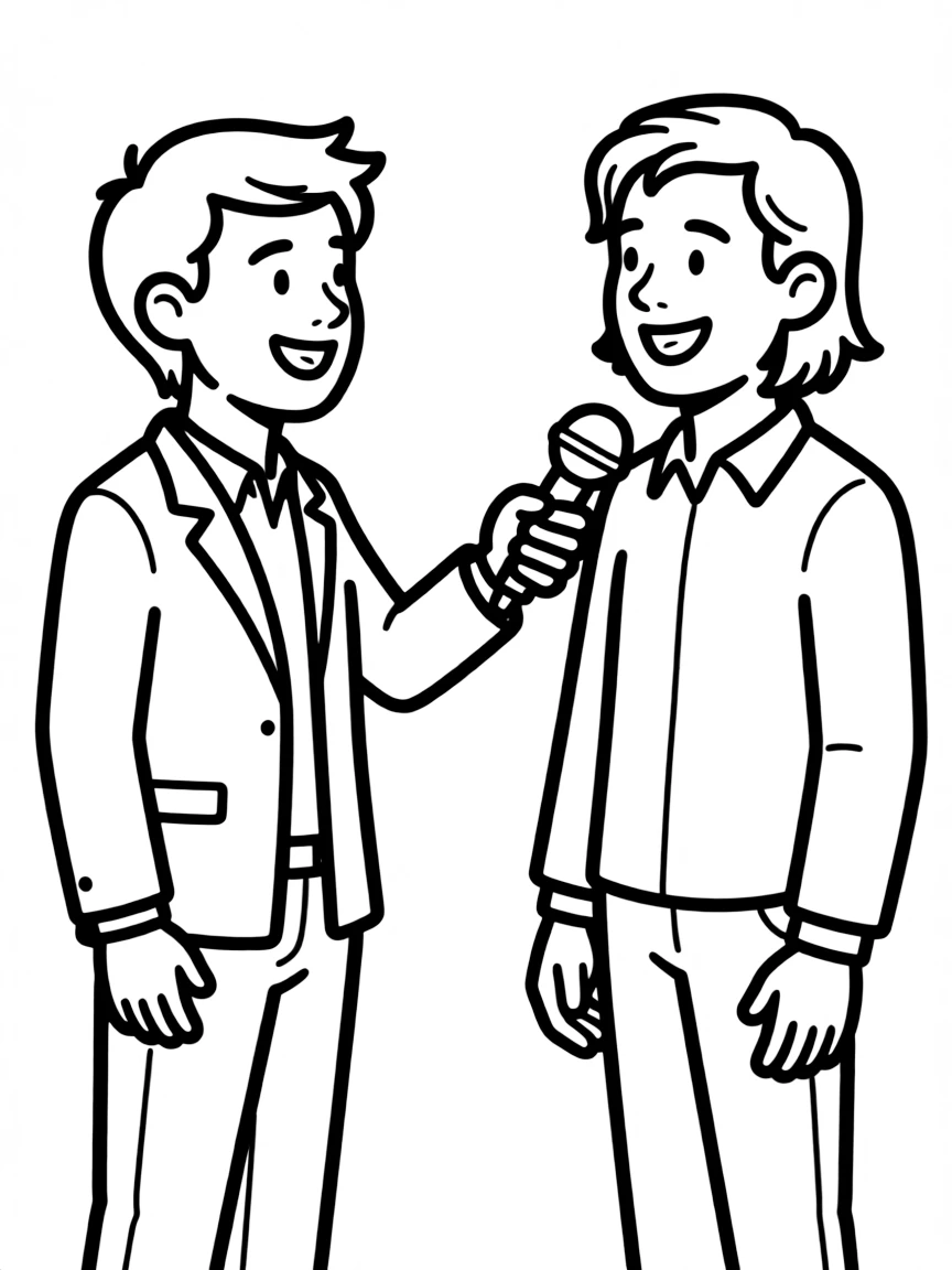 A news reporter interviewing someone with a microphone