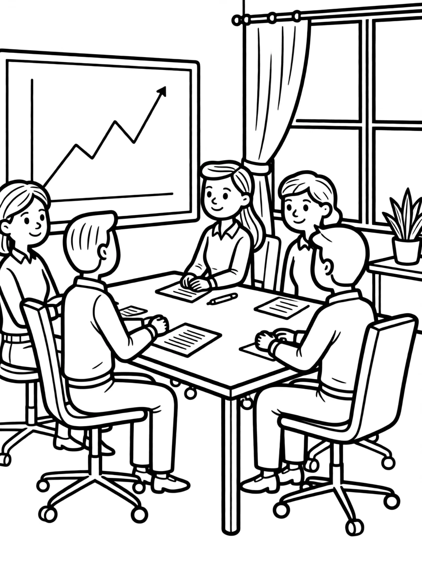 A communications director in a meeting