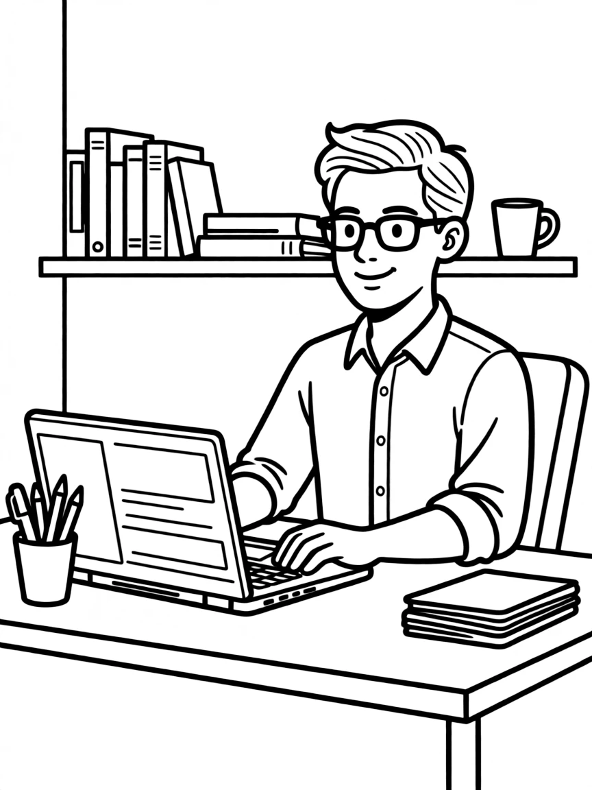 A technical writer creating an instruction manual