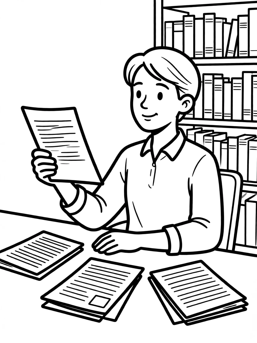 A literary agent reviewing book submissions