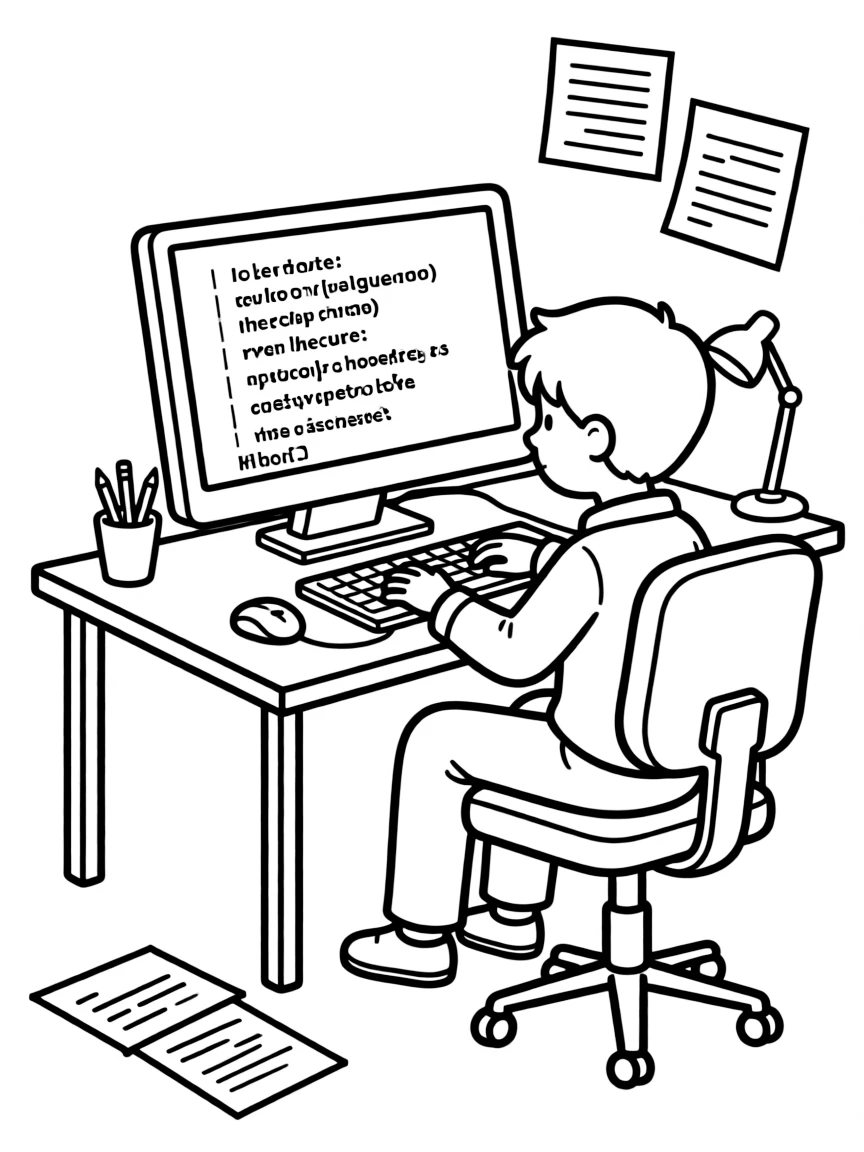 A closed caption writer typing dialogue