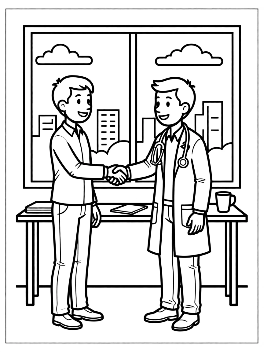 A pharmaceutical sales rep meeting with a doctor