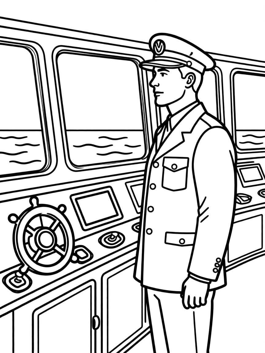 A naval officer on the bridge of a ship