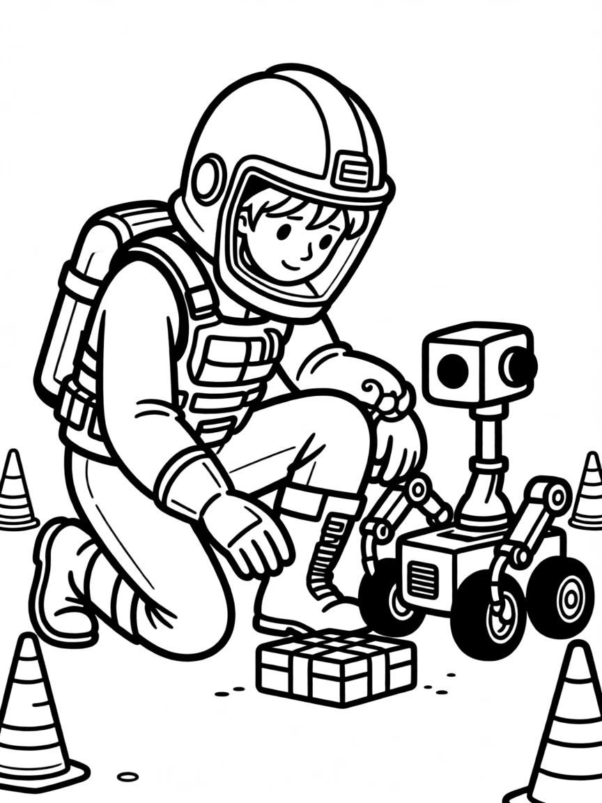 A bomb disposal expert with specialized equipment