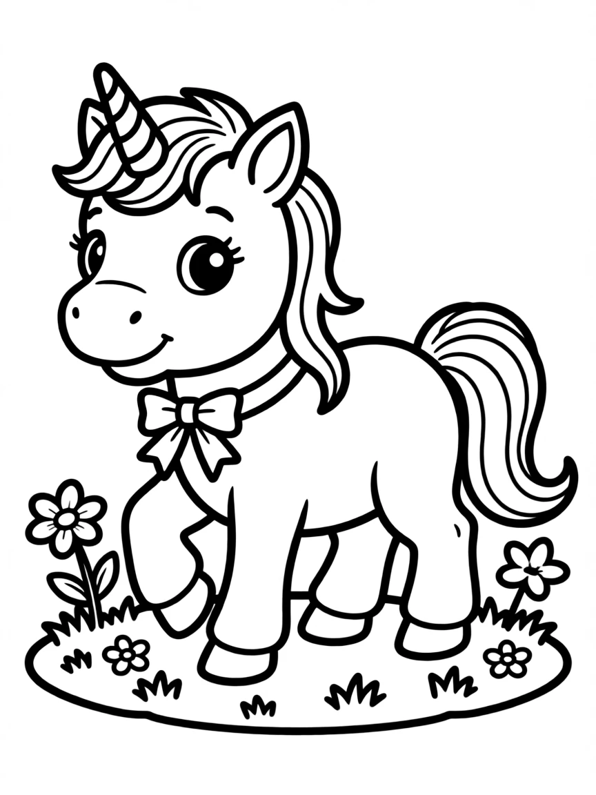 Baby unicorn learning to walk