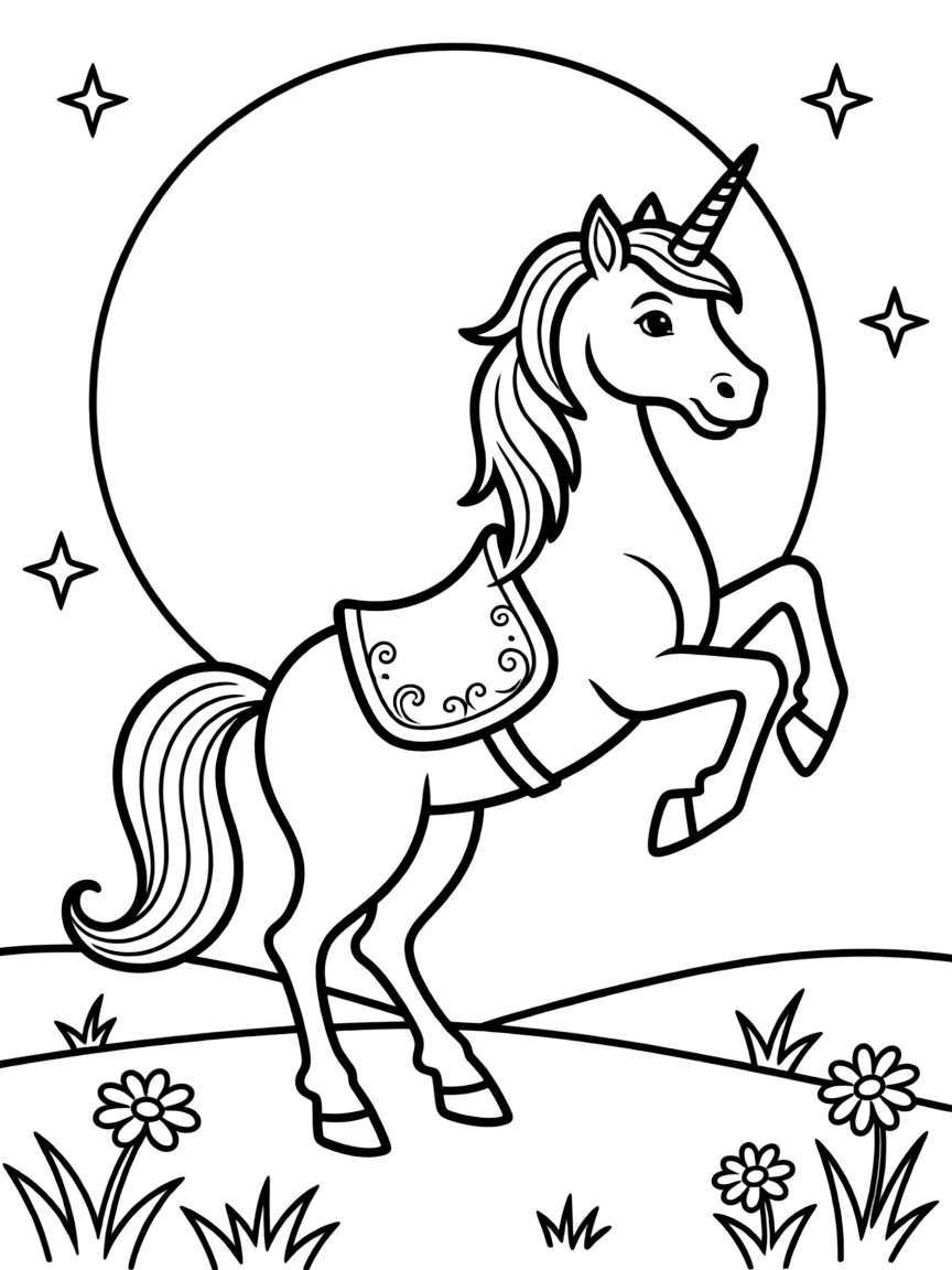 Unicorn dancing in the moonlight