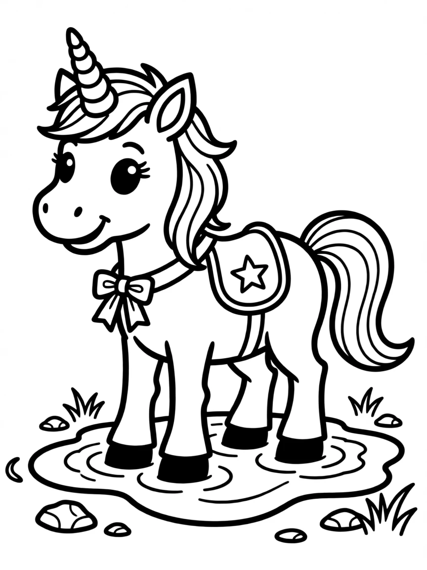 Unicorn stuck in a mud puddle