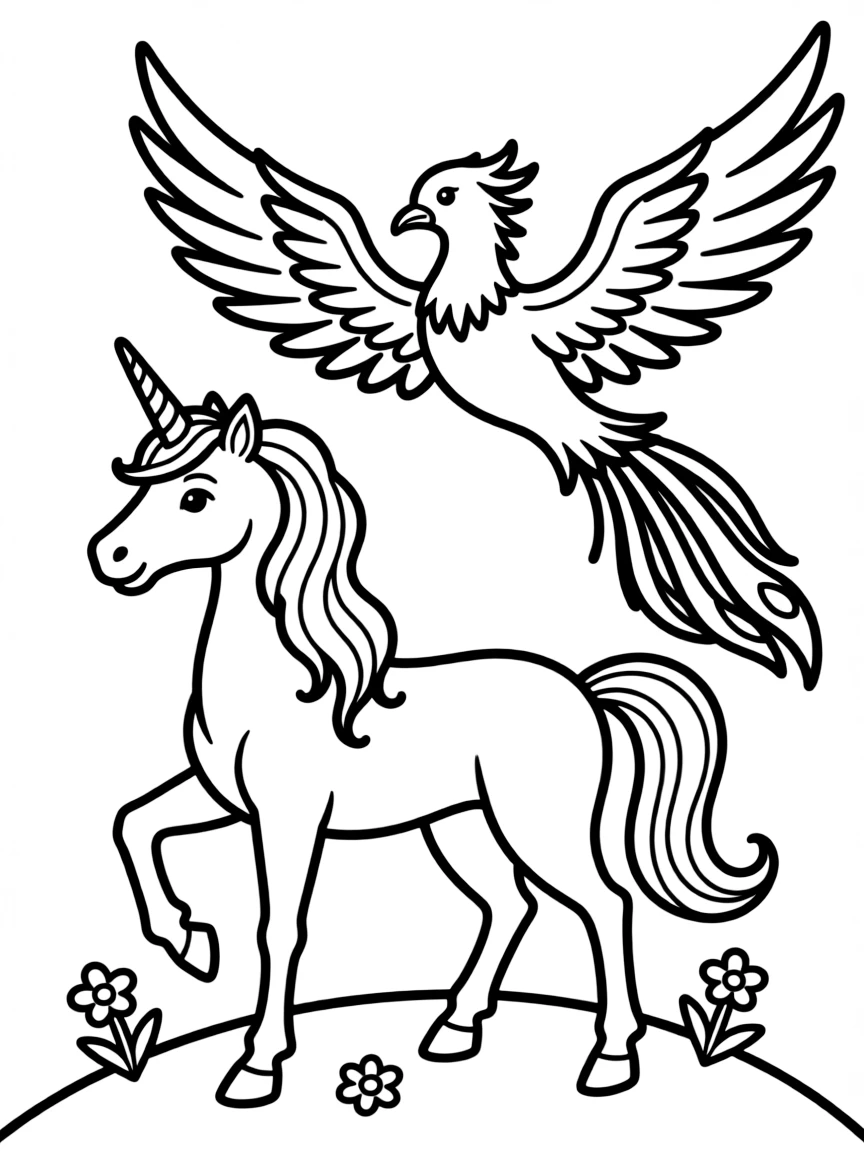 Unicorn and the phoenix rebirth