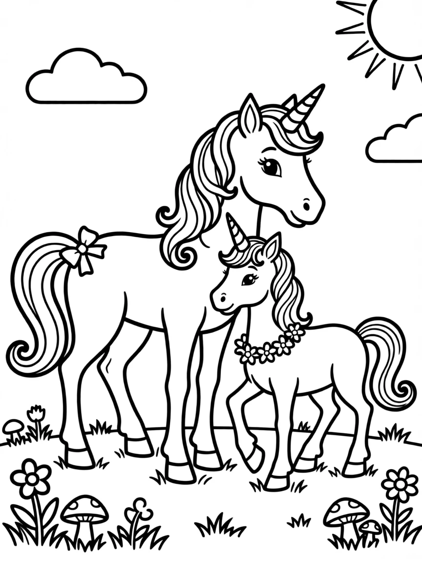 Unicorn siblings playing together
