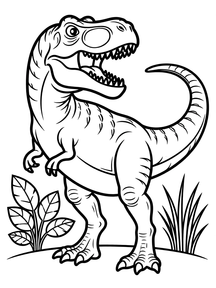 Tyrannosaurus Rex with fierce teeth and tiny arms