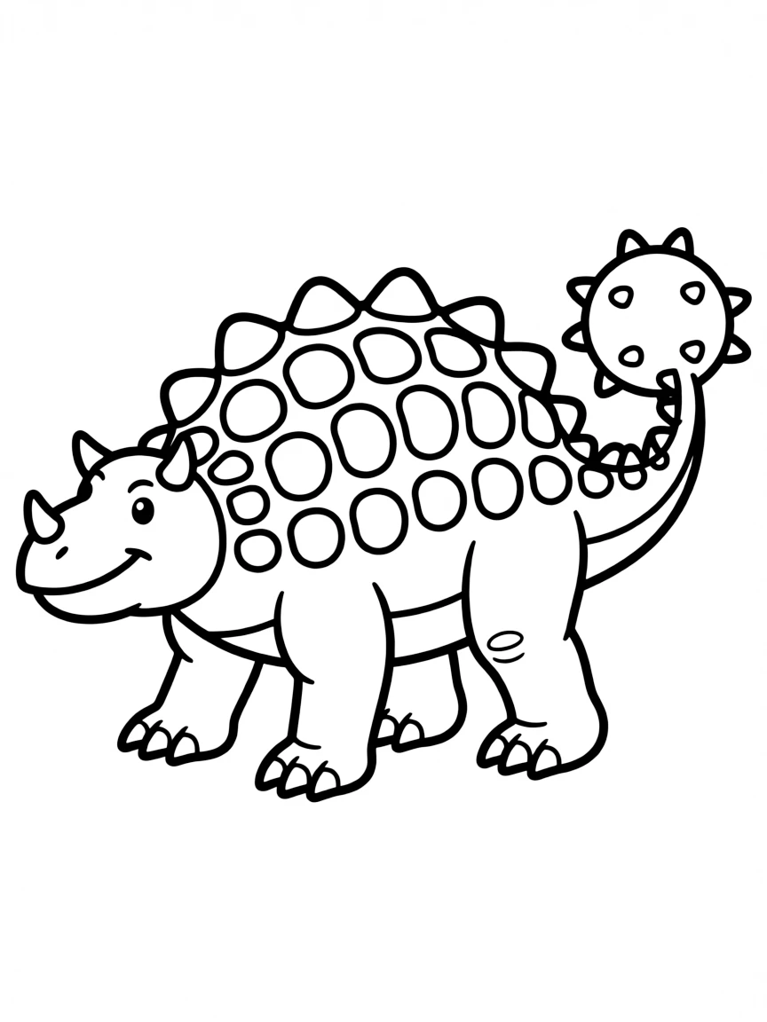 Ankylosaurus with its armored body and club tail