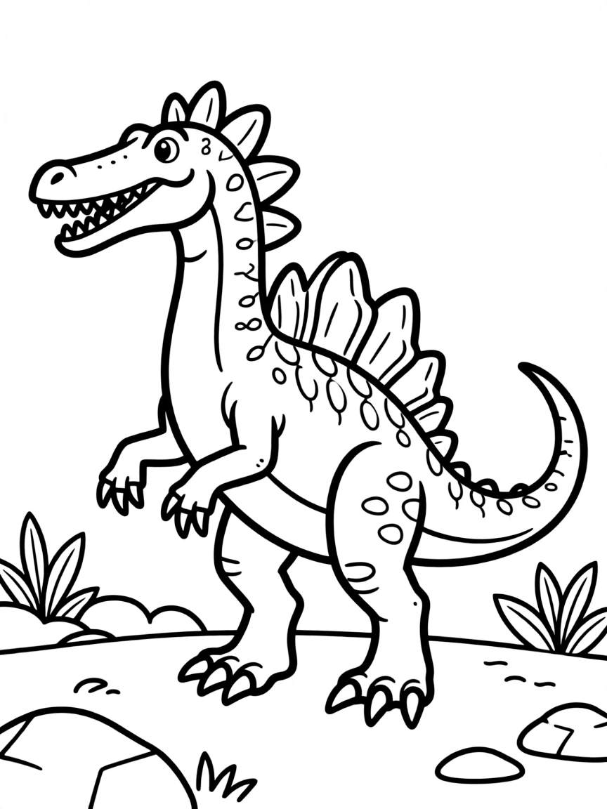 Spinosaurus with its distinctive sail and crocodile-like snout