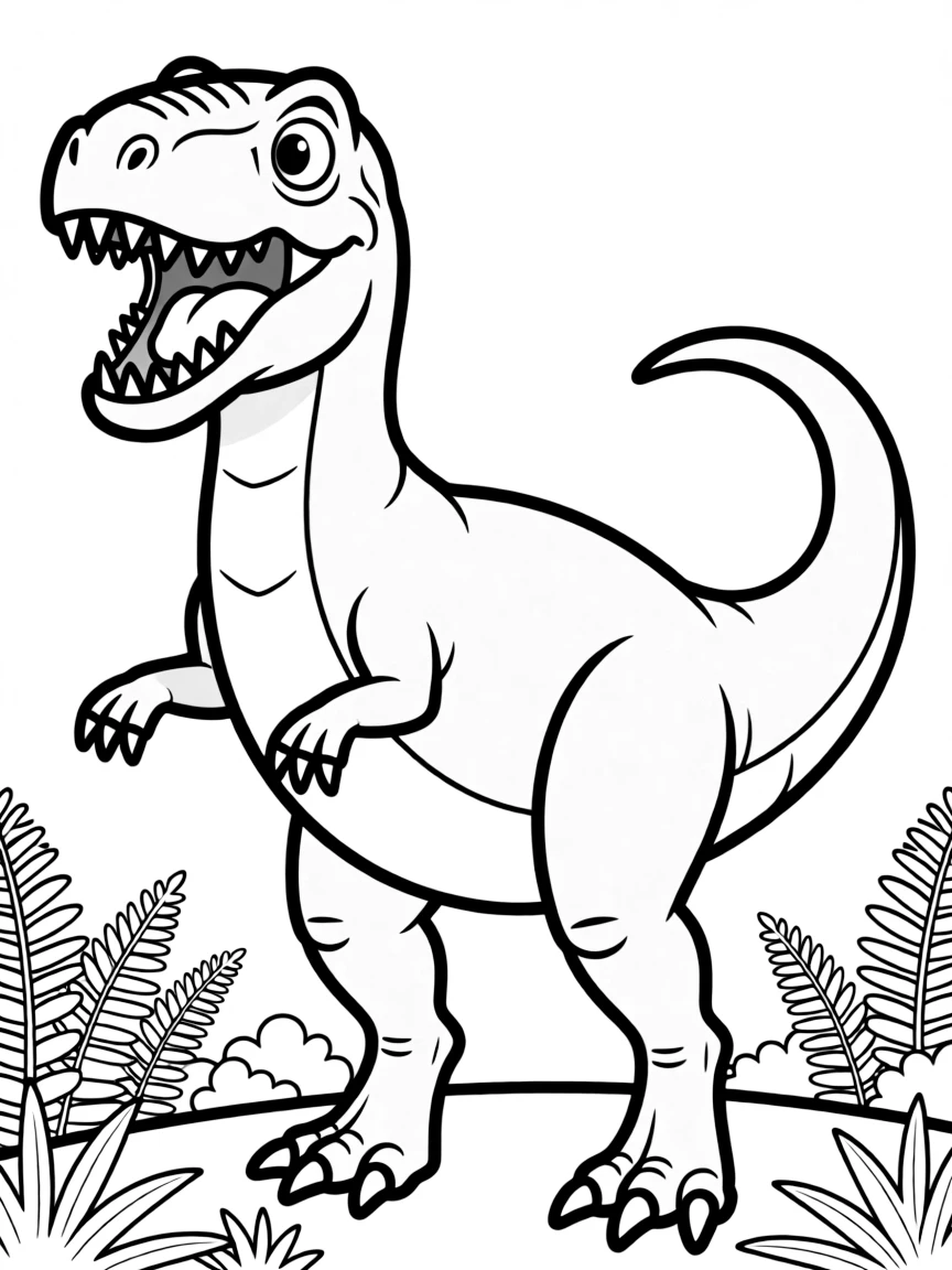 Allosaurus baring its sharp teeth