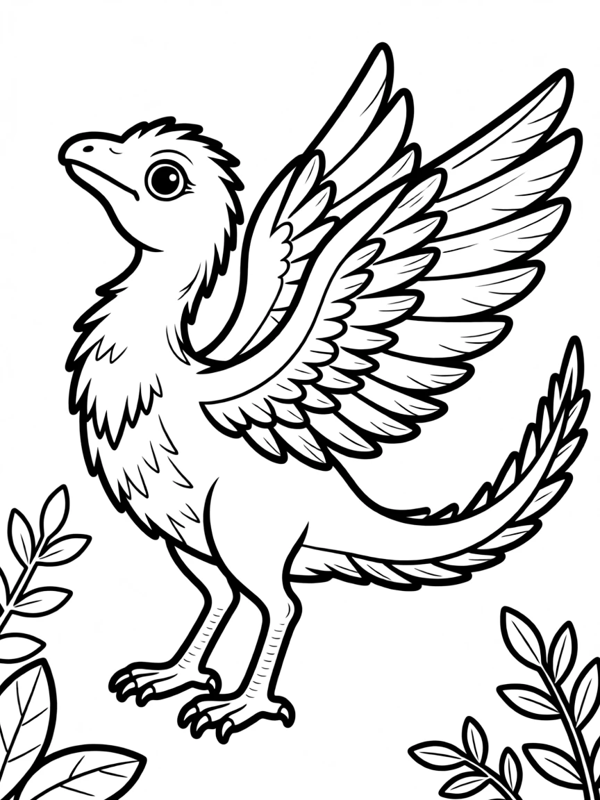 Microraptor with four feathered wings