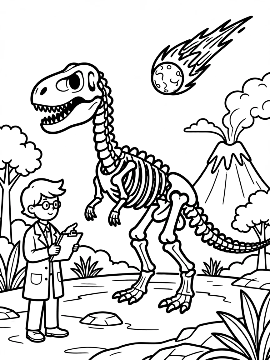 Dinosaur extinction theories illustrated