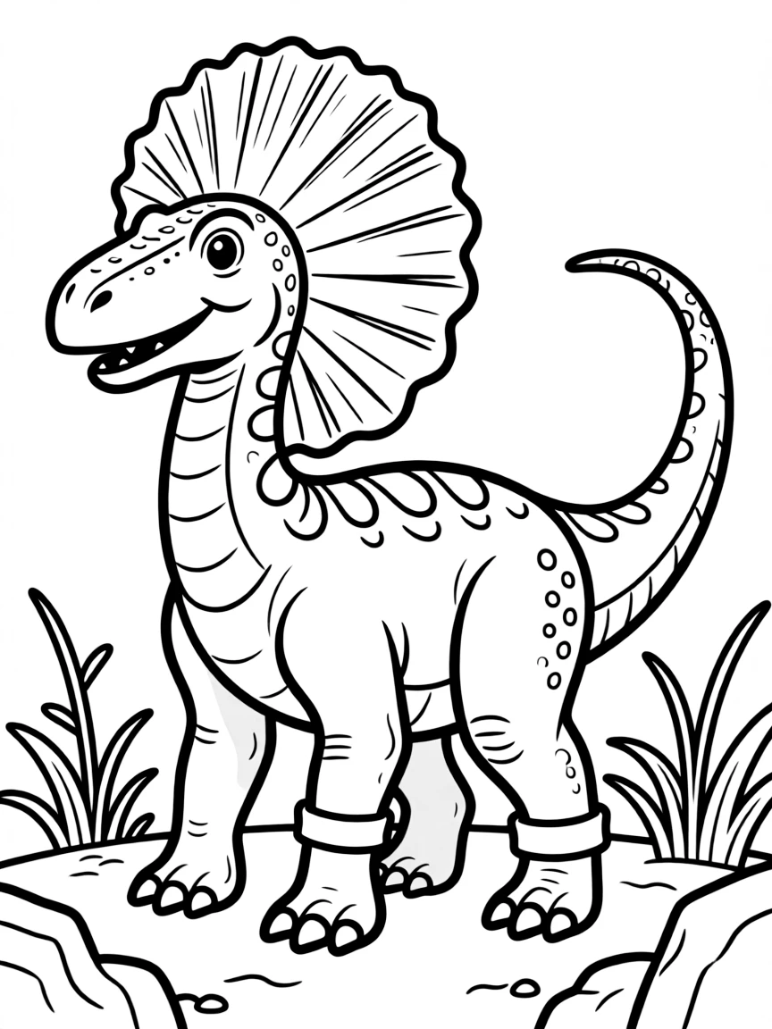 Cryolophosaurus with its unusual head crest