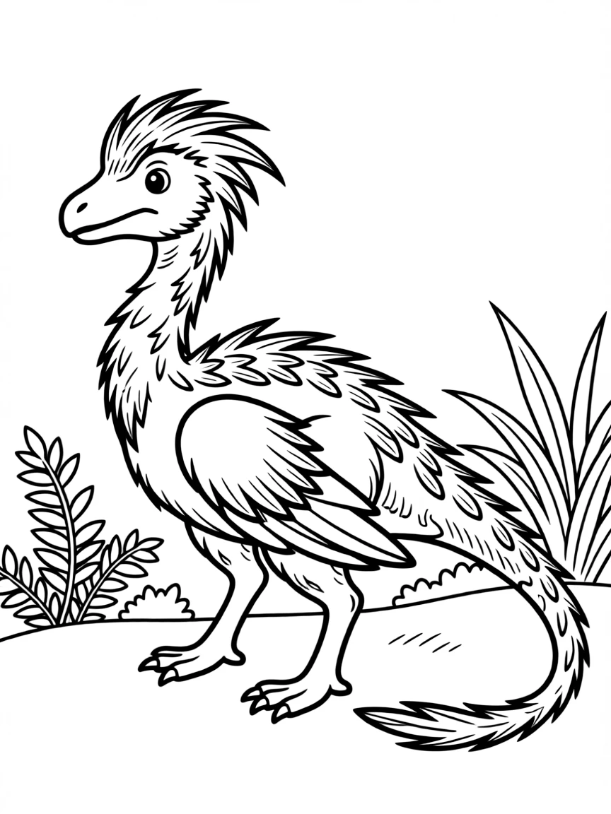 Sinosauropteryx showing its feathers