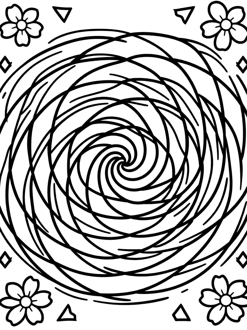 Golden ratio spiral mandala with Fibonacci sequence proportions