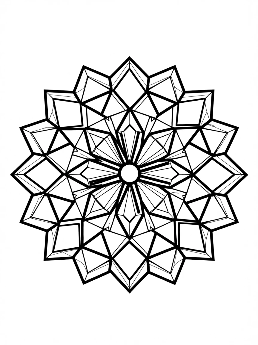 Sapphire mandala with trigonal crystal system geometry