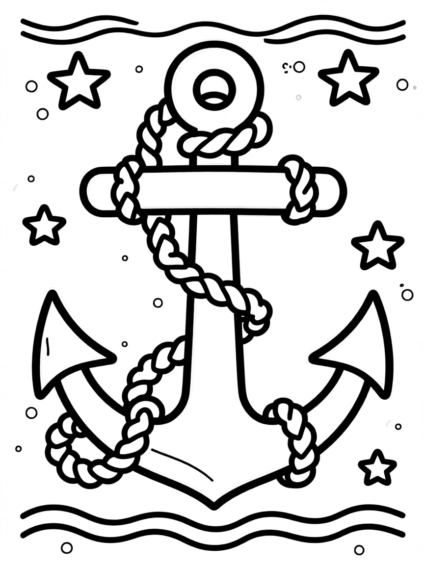 Anchor cross (symbol of hope) with rope details