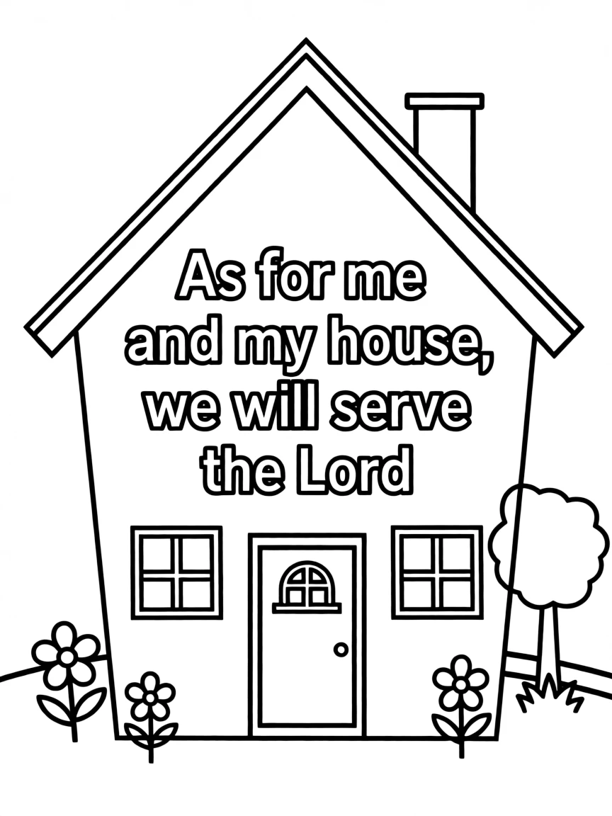 "As for me and my house, we will serve the Lord" (Joshua 24:15) in house-shaped design