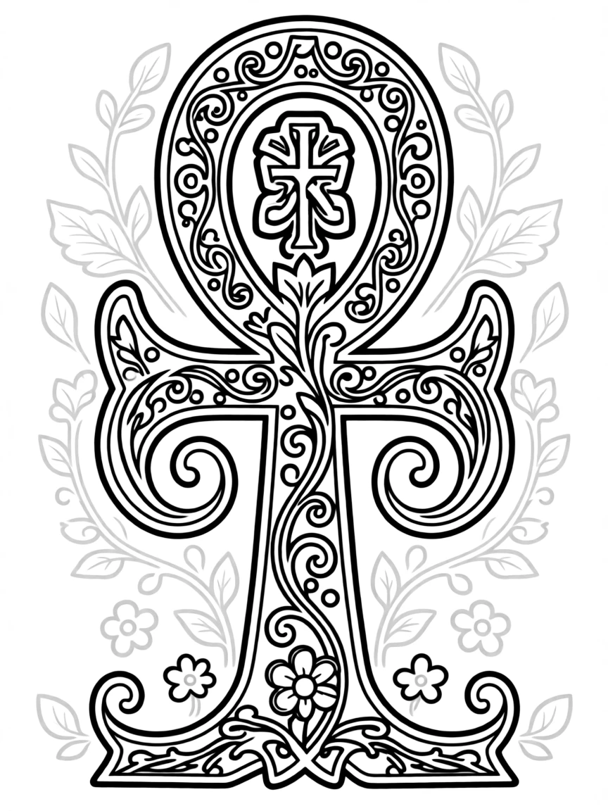 Detailed Chi-Rho symbol (first two letters of Christ in Greek) with ornate decoration