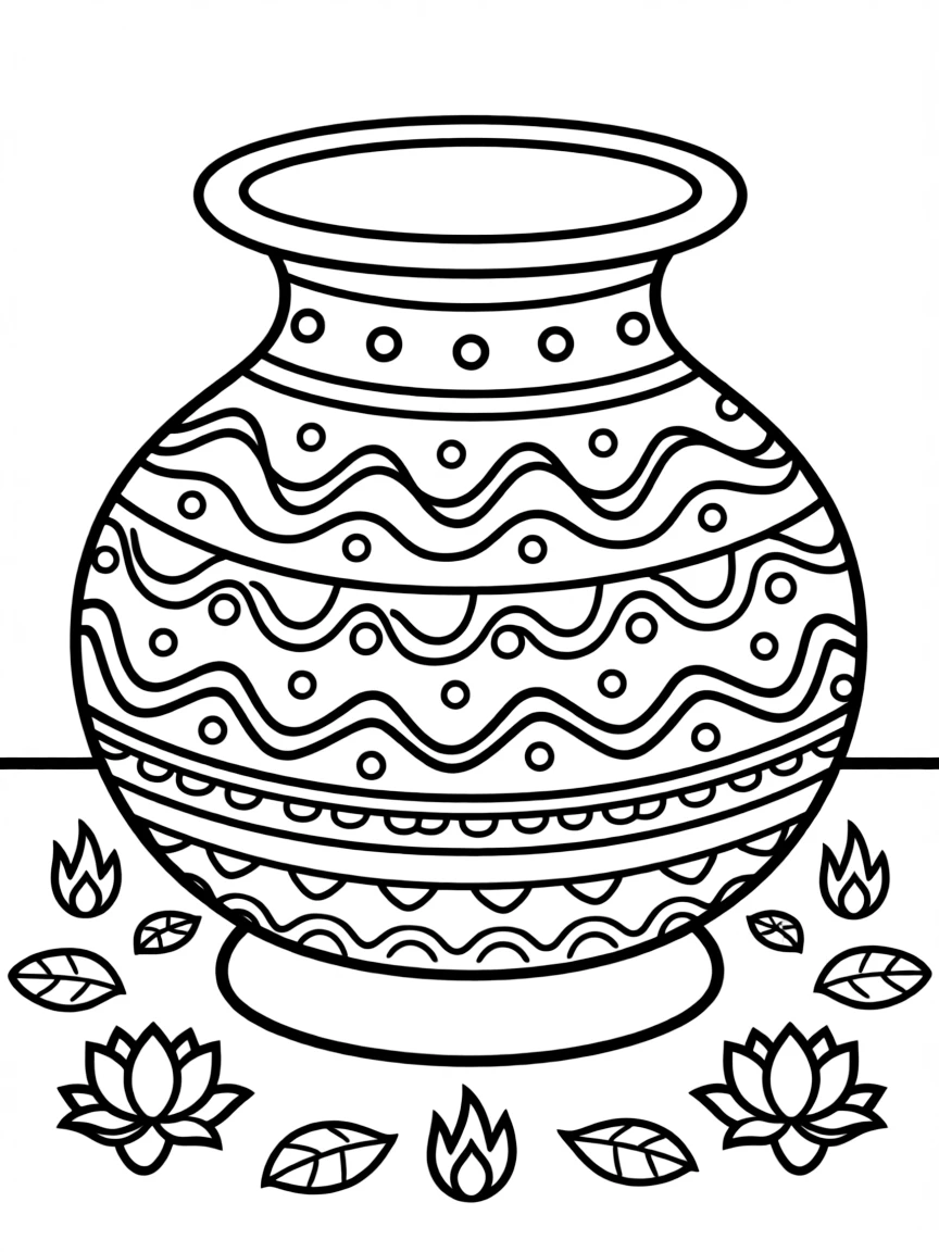 Kumbha (water pot) with detailed design and ritual significance