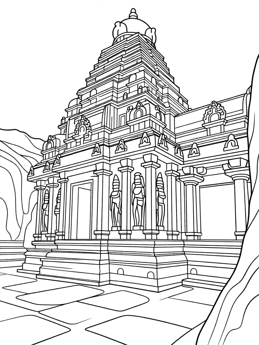 Kailasa Temple (Ellora) with detailed rock-cut elements and sculptures