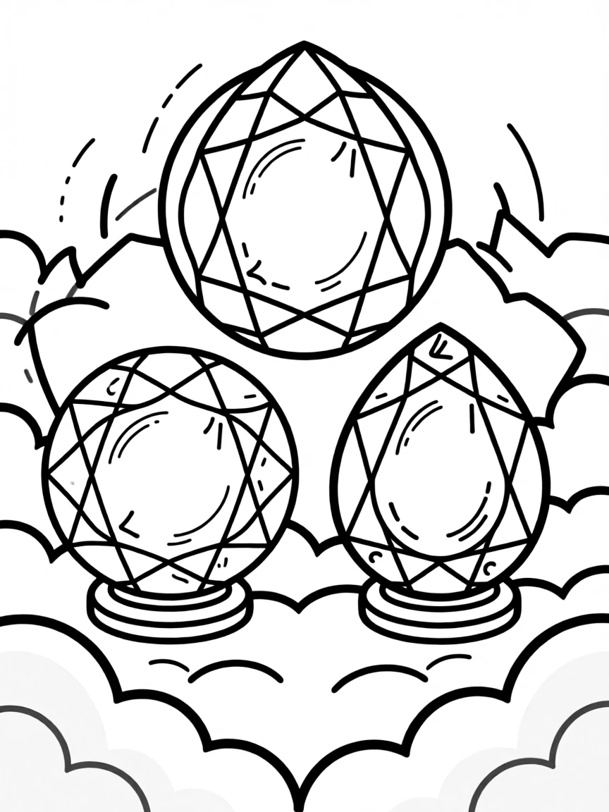 Three jewels (Buddha, Dharma, Sangha) symbol with gem details