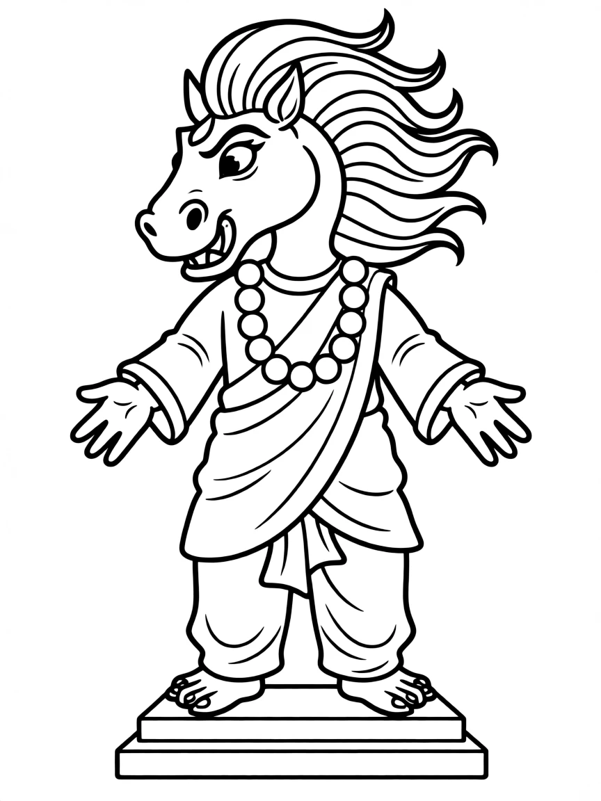 Hayagriva horse-headed deity with detailed mane and wrathful expression